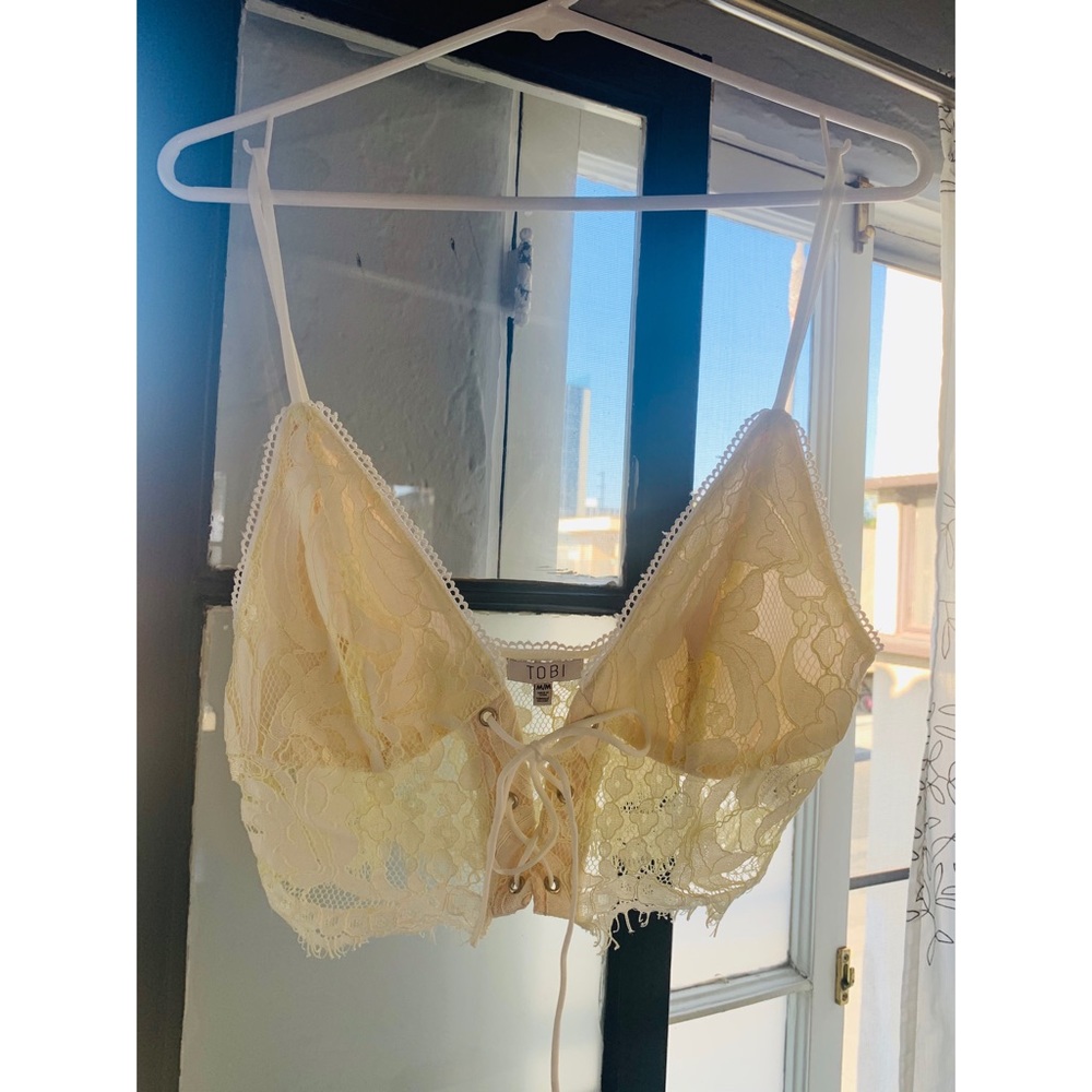 Tobi Lace Tie Crop Top